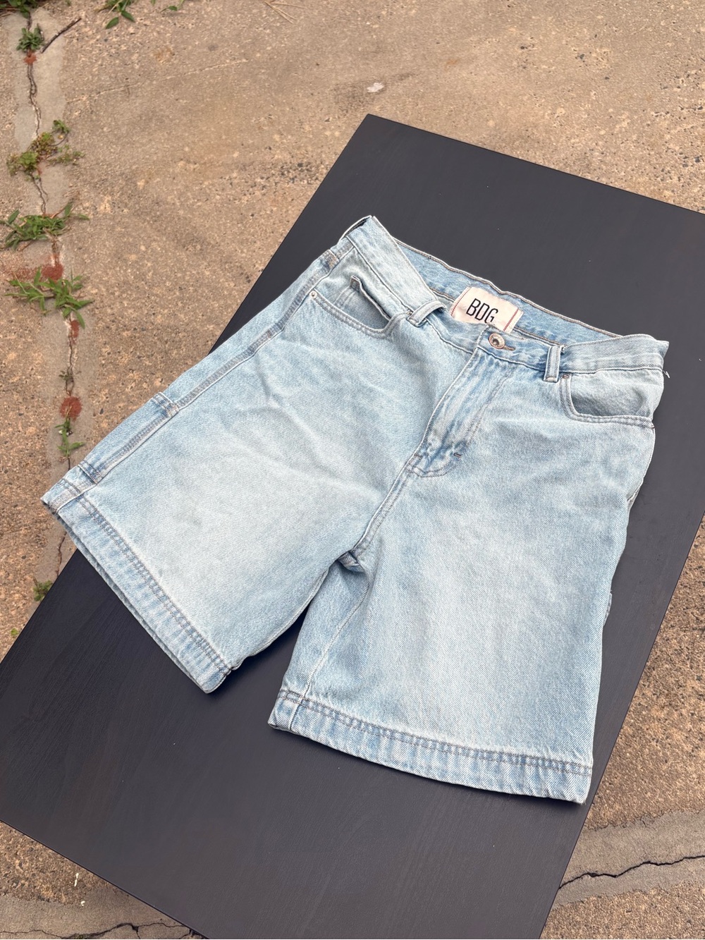 BDG Men's Light Wash Denim Jean Shorts - Pale Blue